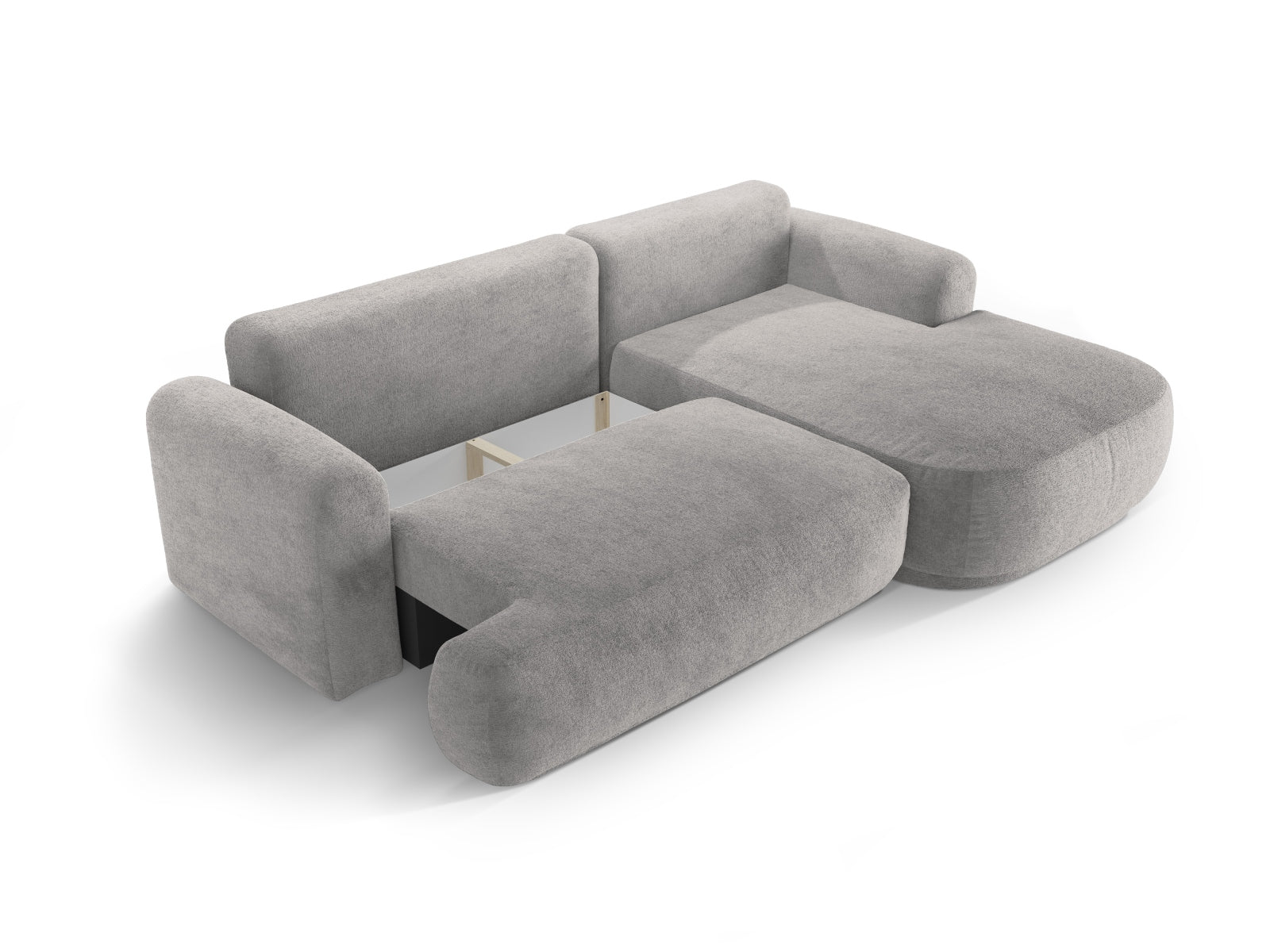 Erleben Sie das Ella Modular Ecksofa rechts von Micadoni: stilvolles 5-Sitzer Sofa mit praktischer Schlaffunktion und cleverem Stauraum für Ihr Zuhause.