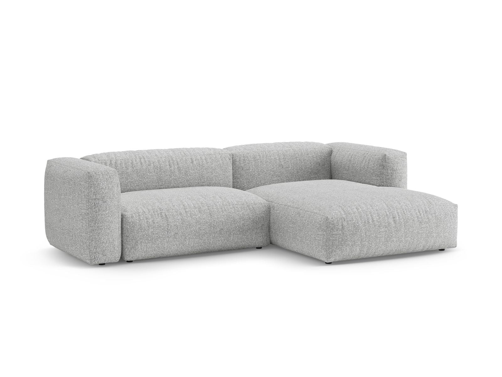 Elegantes 4-Sitzer Ecksofa Martina in Silber mit praktischer Schlaffunktion und Stauraum, ideal für moderne Wohnräume.