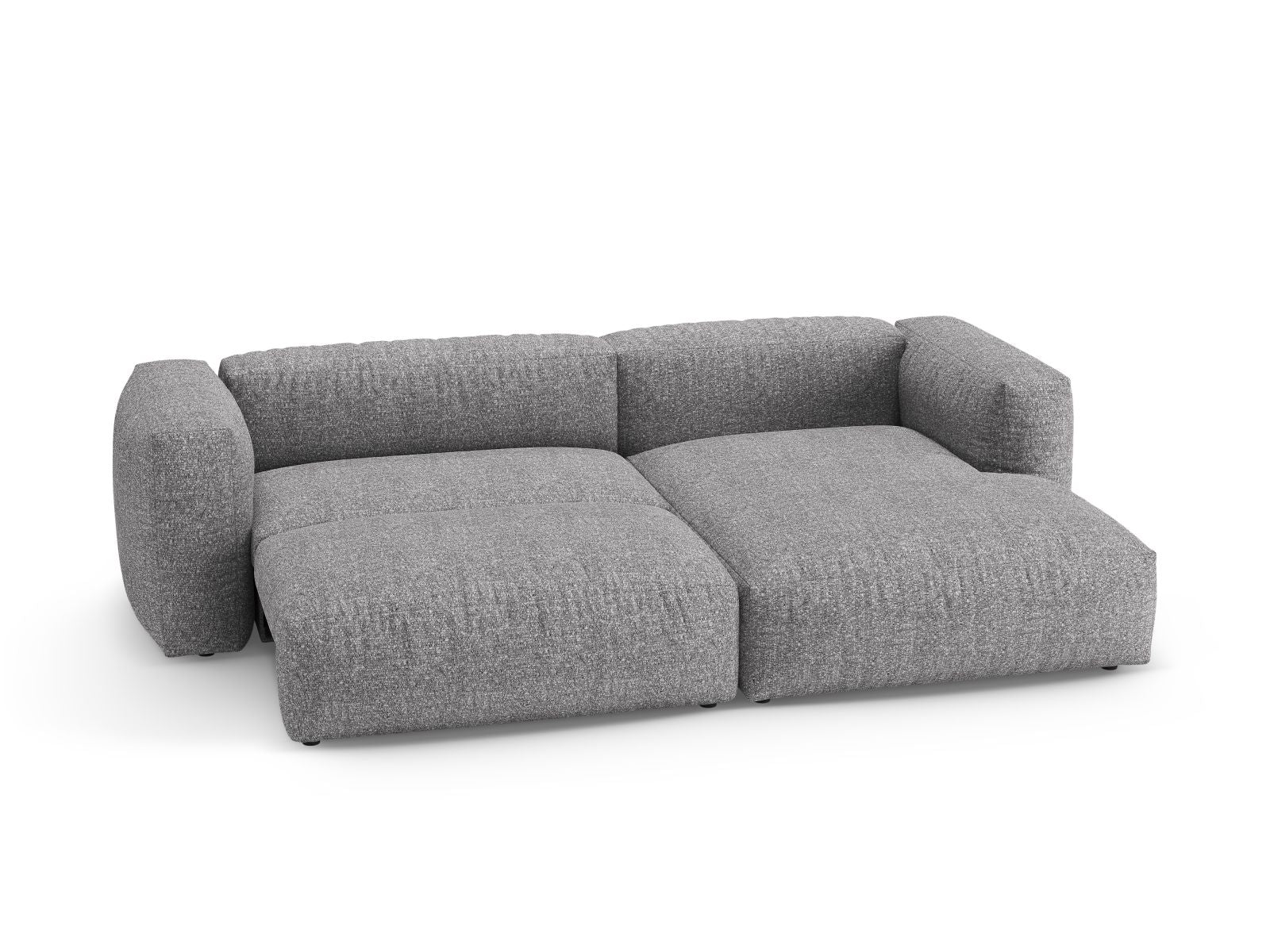 Modernes 4-Sitzer Ecksofa Martina in Graphit, ideal für Wohnzimmer, mit praktischer Schlaffunktion und Stauraum für zusätzlichen Komfort.