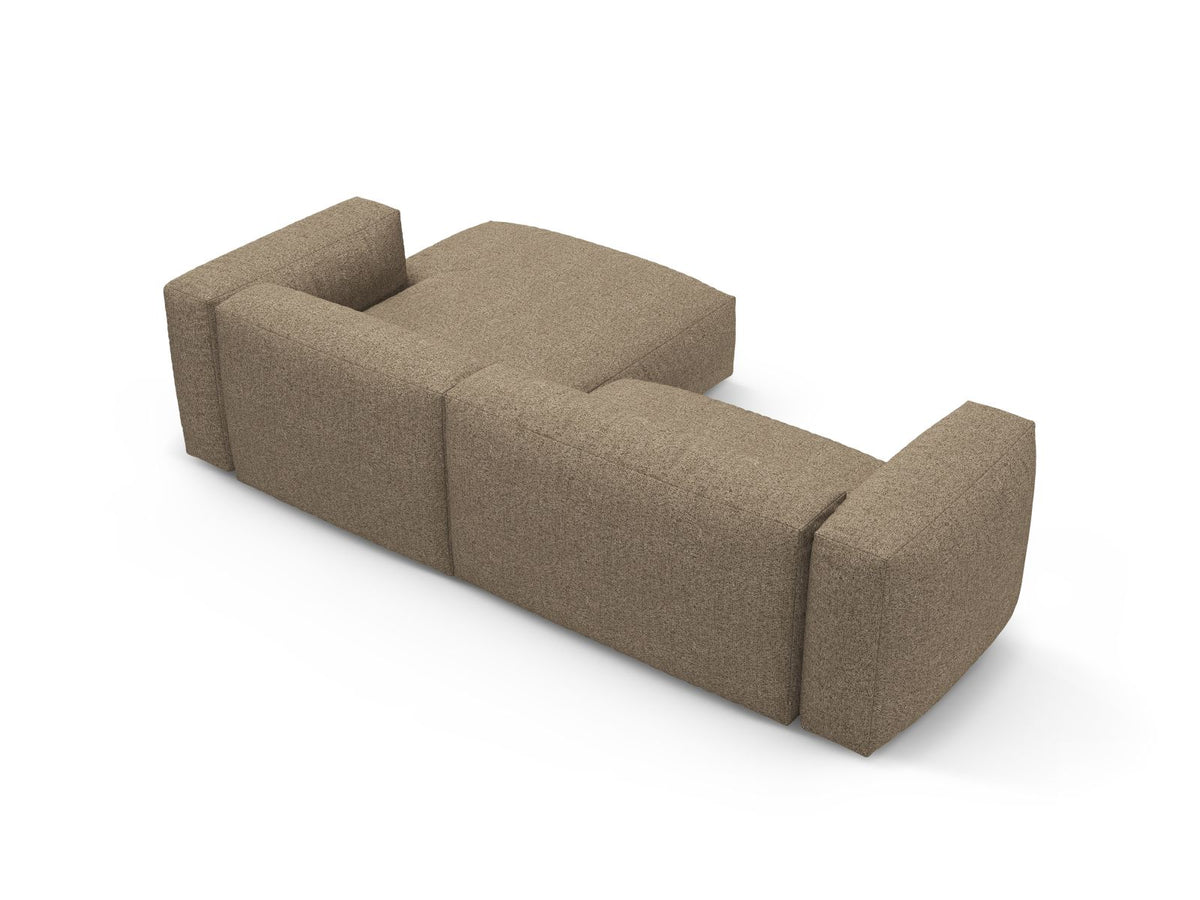 4-Sitzer Ecksofa Martina rechts mit Schlaffunktion und Stauraum in Cappuccino-Monet präsentiert im Onlineshop von KAQTU Design AG. Bettsofa rechts ist von Micadoni