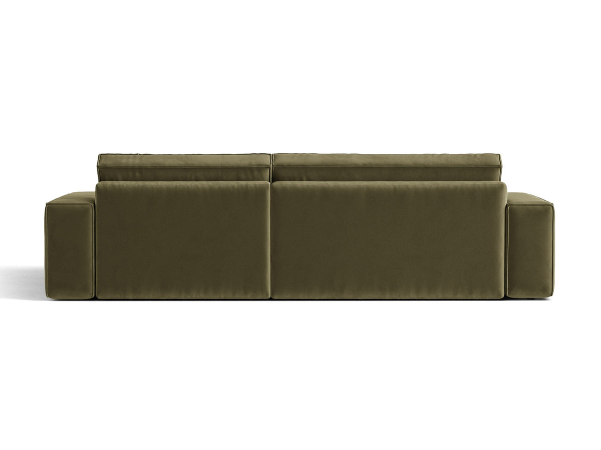 Jodie Velour Ecksofa rechts mit Schlaffunktion und Stauraumbox 3 Sitzer in Green-Bluvel präsentiert im Onlineshop von KAQTU Design AG. Bettsofa rechts ist von Micadoni