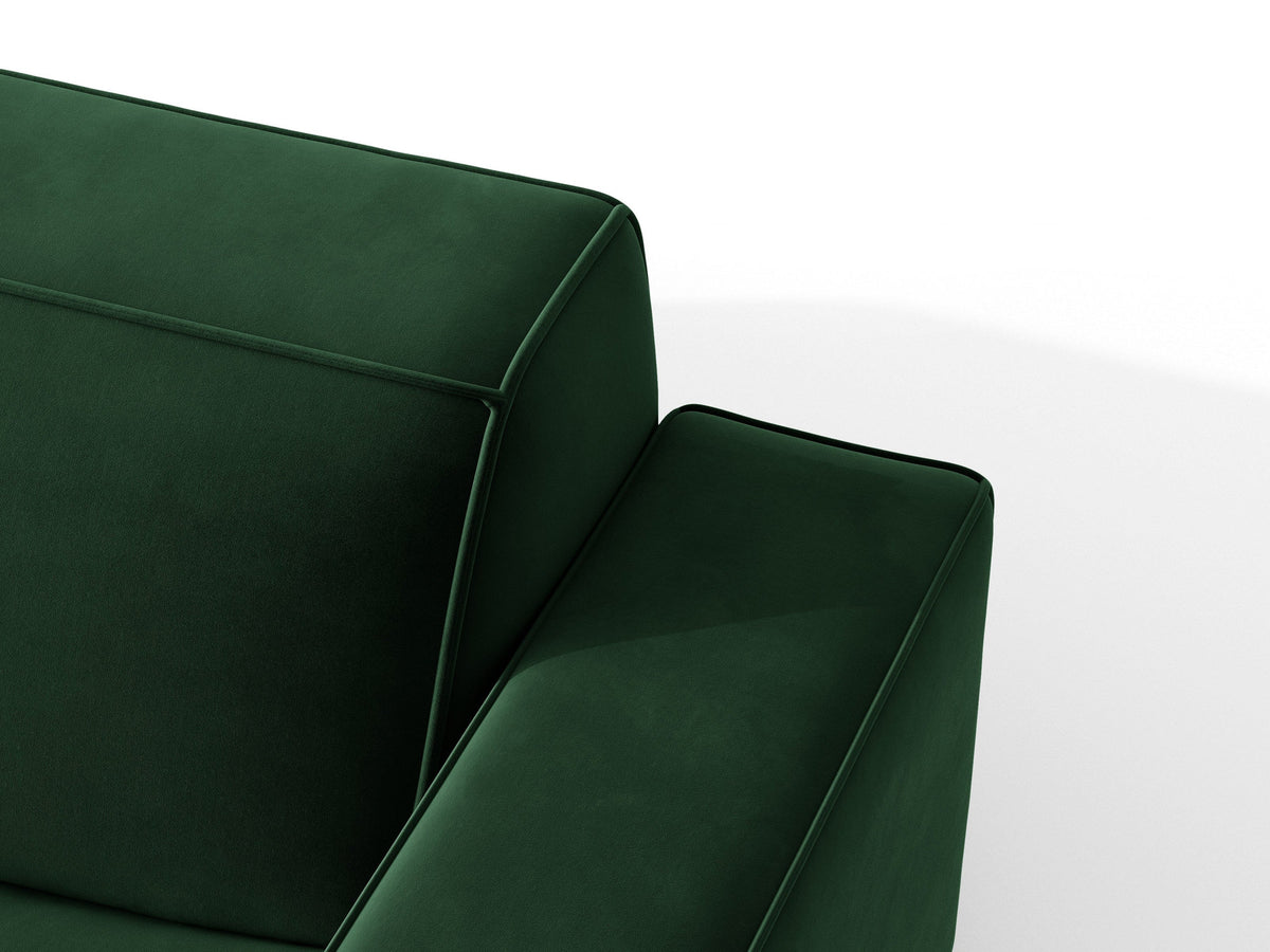 Jodie Velour Ecksofa rechts mit Schlaffunktion und Stauraumbox 3 Sitzer in Bottle Green-Bluvel präsentiert im Onlineshop von KAQTU Design AG. Bettsofa rechts ist von Micadoni