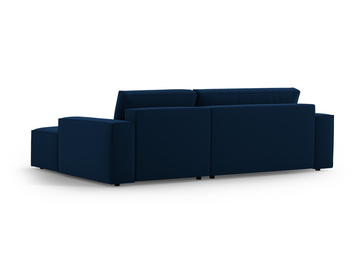 Jodie Velour Ecksofa rechts mit Schlaffunktion und Stauraumbox 3 Sitzer in Royal Blue-Bluvel präsentiert im Onlineshop von KAQTU Design AG. Bettsofa rechts ist von Micadoni