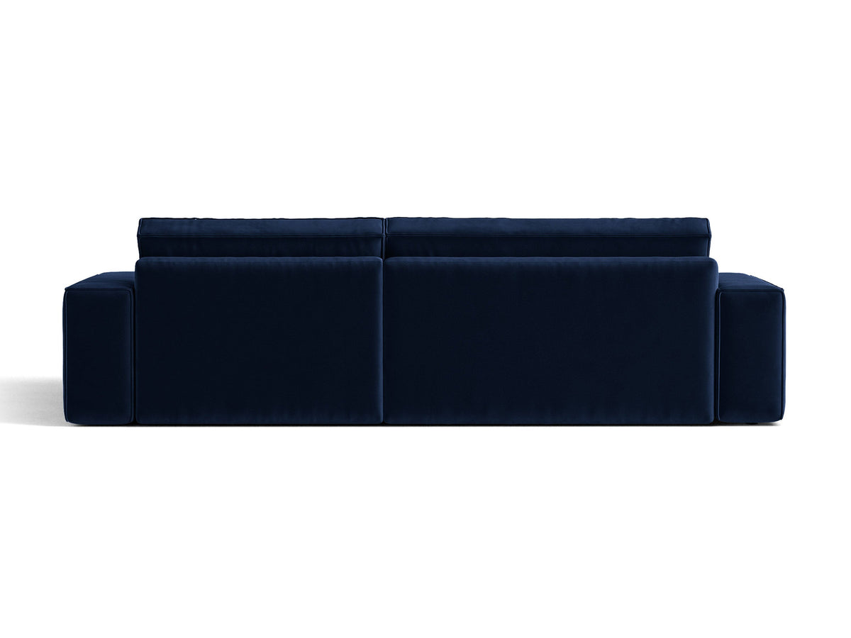 Jodie Velour Ecksofa rechts mit Schlaffunktion und Stauraumbox 3 Sitzer in Royal Blue-Bluvel präsentiert im Onlineshop von KAQTU Design AG. Bettsofa rechts ist von Micadoni