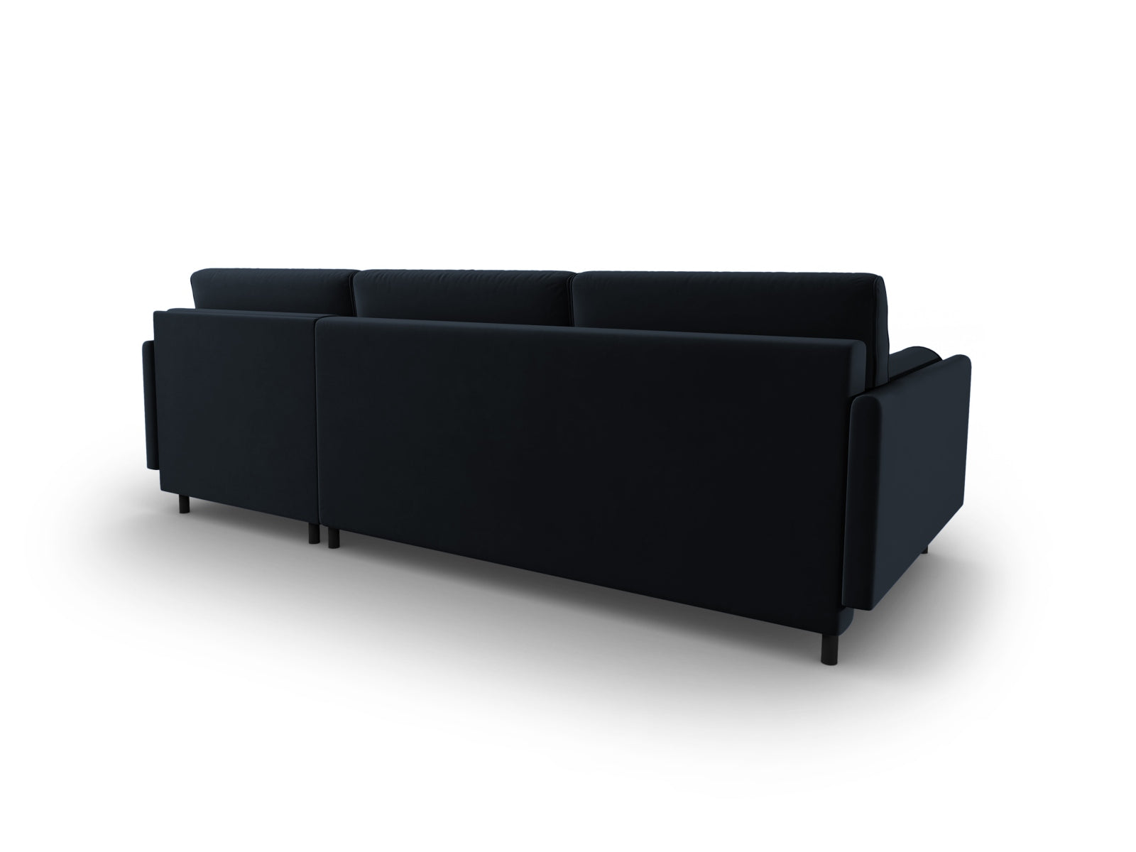 Scott Velour Ecksofa rechts mit Schlaffunktion und Stauraum 5 Sitzer in Dark Blue präsentiert im Onlineshop von KAQTU Design AG. Ecksofa rechts ist von Micadoni