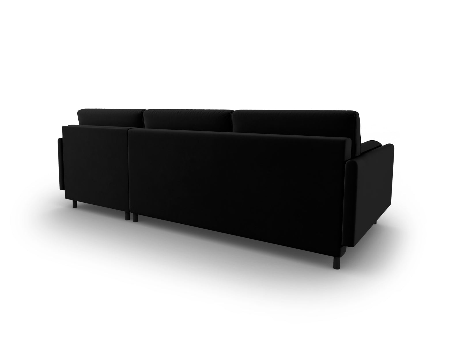Scott Velour Ecksofa rechts mit Schlaffunktion und Stauraum 5 Sitzer in Black präsentiert im Onlineshop von KAQTU Design AG. Ecksofa rechts ist von Micadoni