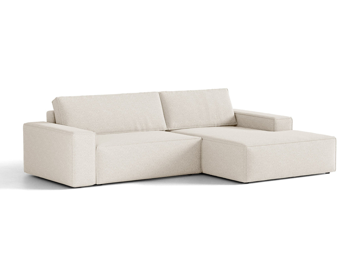 Jodie Ecksofa rechts mit Schlaffunktion und Stauraumbox 3 Sitzer in Light Beige-Megan präsentiert im Onlineshop von KAQTU Design AG. Bettsofa rechts ist von Micadoni