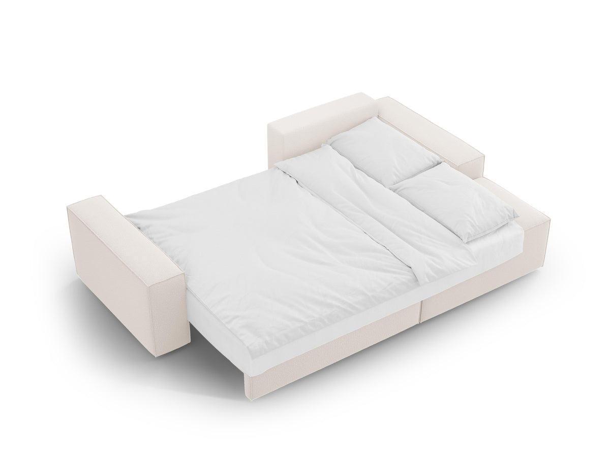 Jodie Ecksofa rechts mit Schlaffunktion und Stauraumbox 3 Sitzer in Light Beige-Megan präsentiert im Onlineshop von KAQTU Design AG. Bettsofa rechts ist von Micadoni