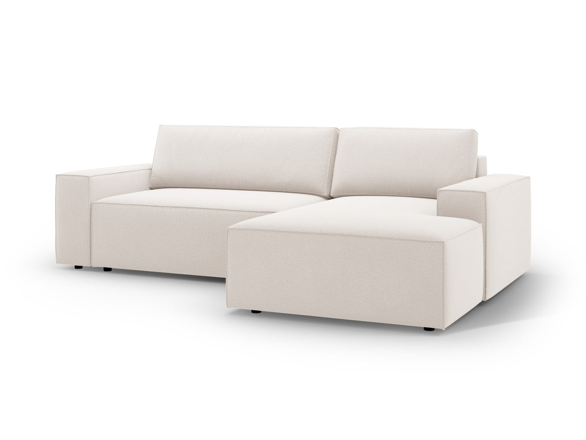 Jodie Ecksofa rechts mit Schlaffunktion und Stauraumbox 3 Sitzer in Light Beige-Megan präsentiert im Onlineshop von KAQTU Design AG. Bettsofa rechts ist von Micadoni