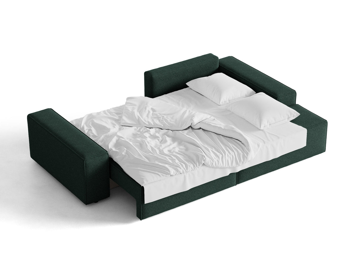 Jodie Ecksofa rechts mit Schlaffunktion und Stauraumbox 3 Sitzer in Green-Megan präsentiert im Onlineshop von KAQTU Design AG. Bettsofa rechts ist von Micadoni