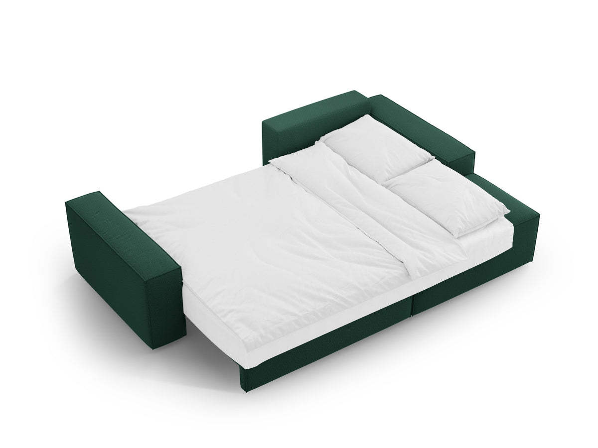 Jodie Ecksofa rechts mit Schlaffunktion und Stauraumbox 3 Sitzer in Green-Megan präsentiert im Onlineshop von KAQTU Design AG. Bettsofa rechts ist von Micadoni
