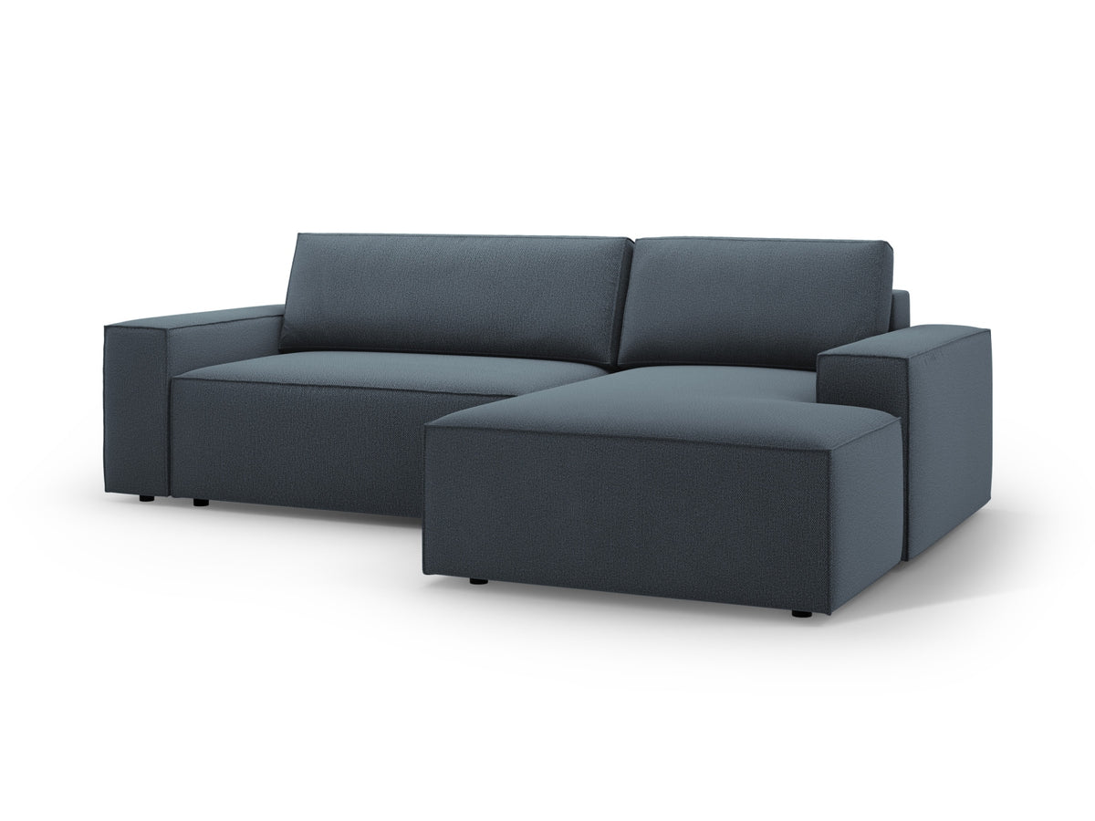 Jodie Ecksofa rechts mit Schlaffunktion und Stauraumbox 3 Sitzer in Blue-Megan präsentiert im Onlineshop von KAQTU Design AG. Bettsofa rechts ist von Micadoni