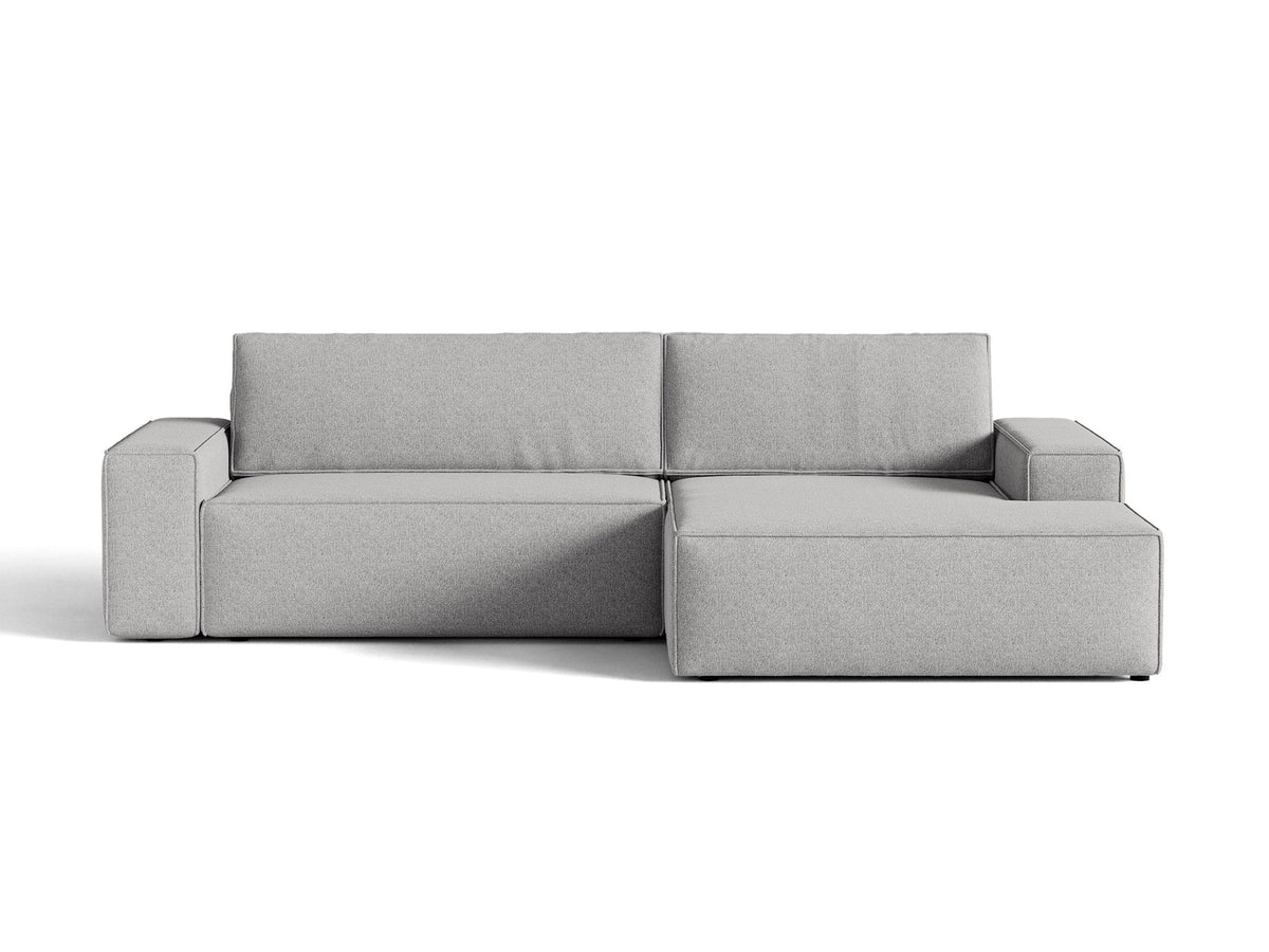 Jodie Ecksofa rechts mit Schlaffunktion und Stauraumbox 3 Sitzer in Light Grey-Megan präsentiert im Onlineshop von KAQTU Design AG. Bettsofa rechts ist von Micadoni