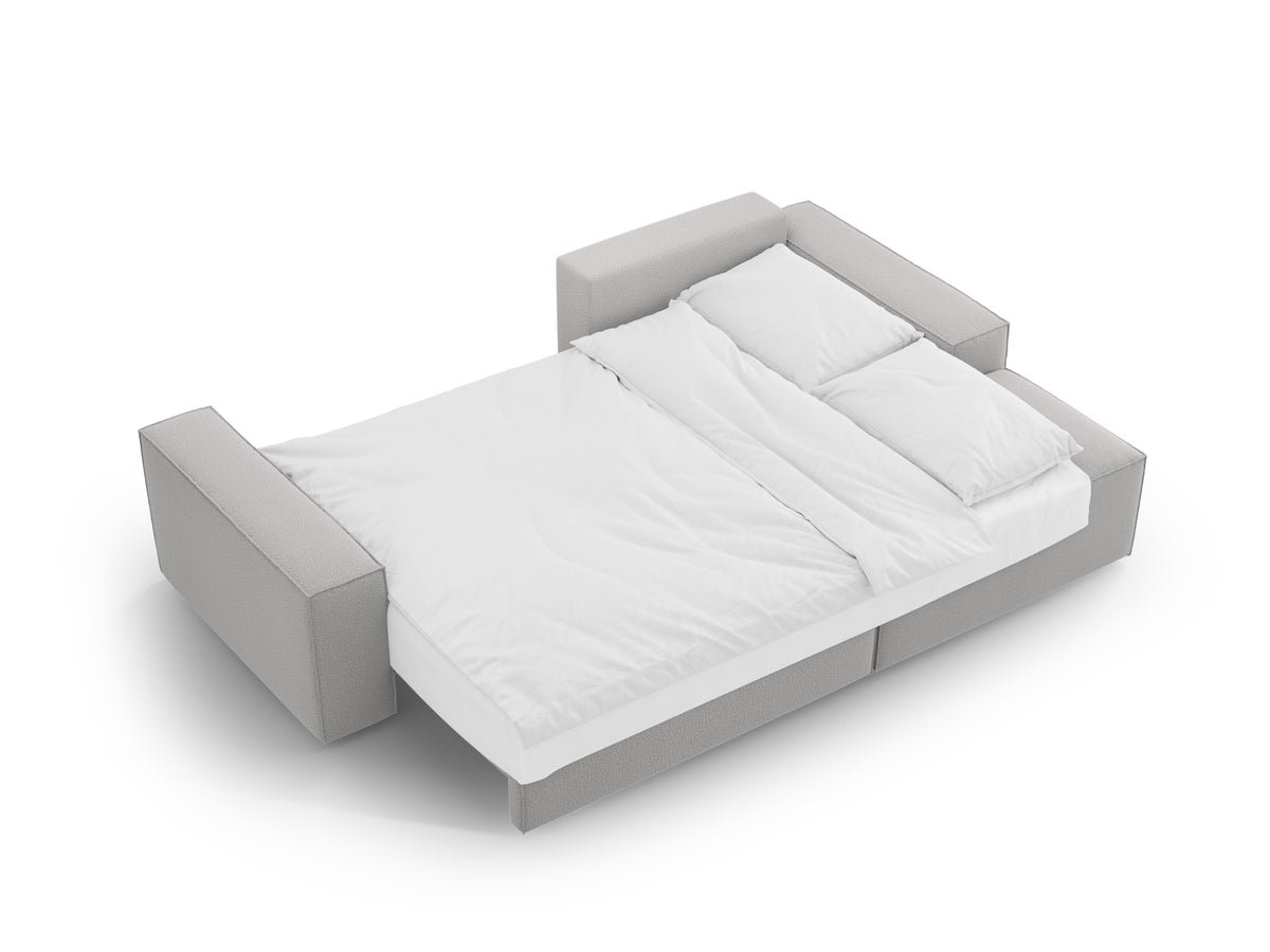 Jodie Ecksofa rechts mit Schlaffunktion und Stauraumbox 3 Sitzer in Light Grey-Megan präsentiert im Onlineshop von KAQTU Design AG. Bettsofa rechts ist von Micadoni
