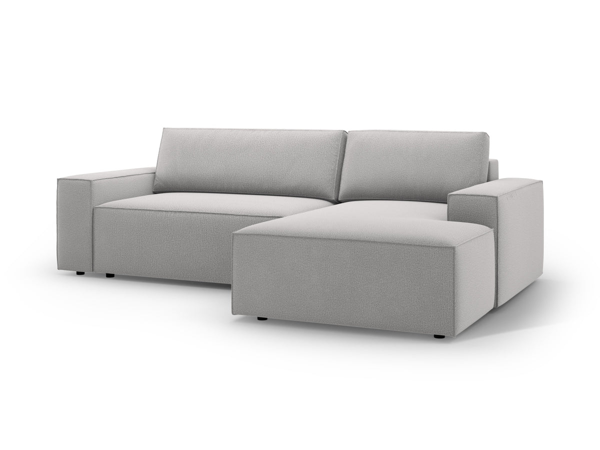 Jodie Ecksofa rechts mit Schlaffunktion und Stauraumbox 3 Sitzer in Light Grey-Megan präsentiert im Onlineshop von KAQTU Design AG. Bettsofa rechts ist von Micadoni