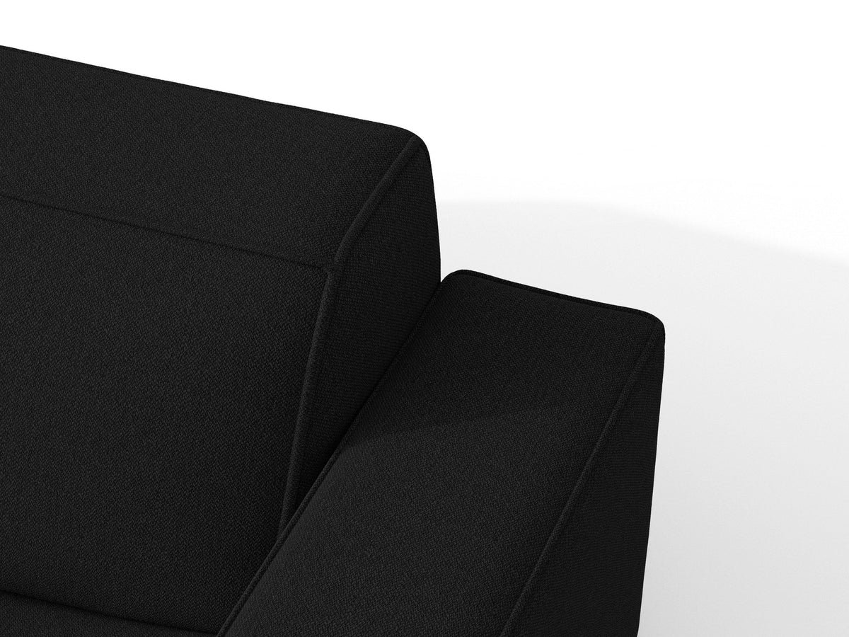 Jodie Ecksofa rechts mit Schlaffunktion und Stauraumbox 3 Sitzer in Black-Megan präsentiert im Onlineshop von KAQTU Design AG. Bettsofa rechts ist von Micadoni