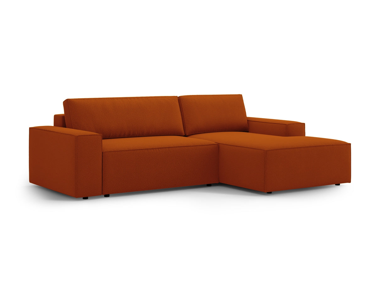 Jodie Ecksofa rechts mit Schlaffunktion und Stauraumbox 3 Sitzer in Terracotta-Megan präsentiert im Onlineshop von KAQTU Design AG. Bettsofa rechts ist von Micadoni