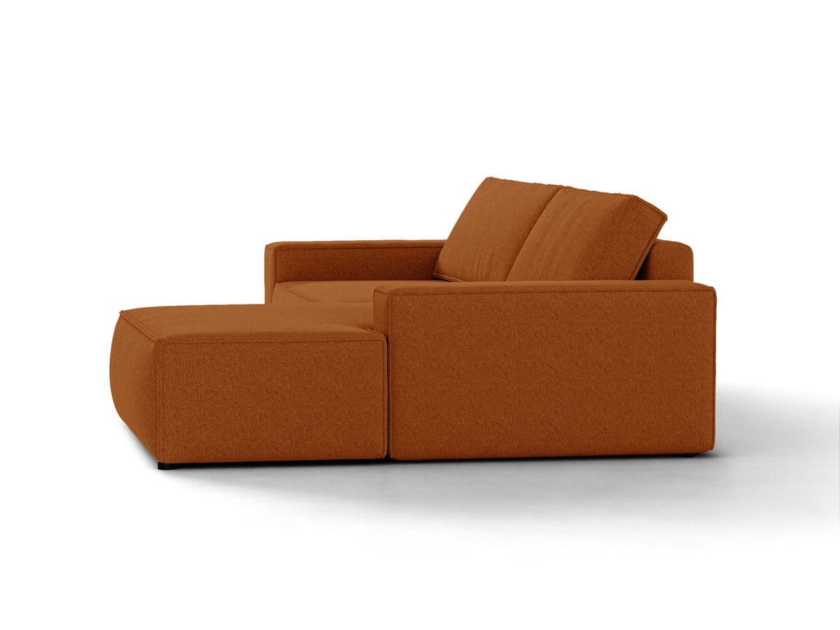 Jodie Ecksofa rechts mit Schlaffunktion und Stauraumbox 3 Sitzer in Terracotta-Megan präsentiert im Onlineshop von KAQTU Design AG. Bettsofa rechts ist von Micadoni