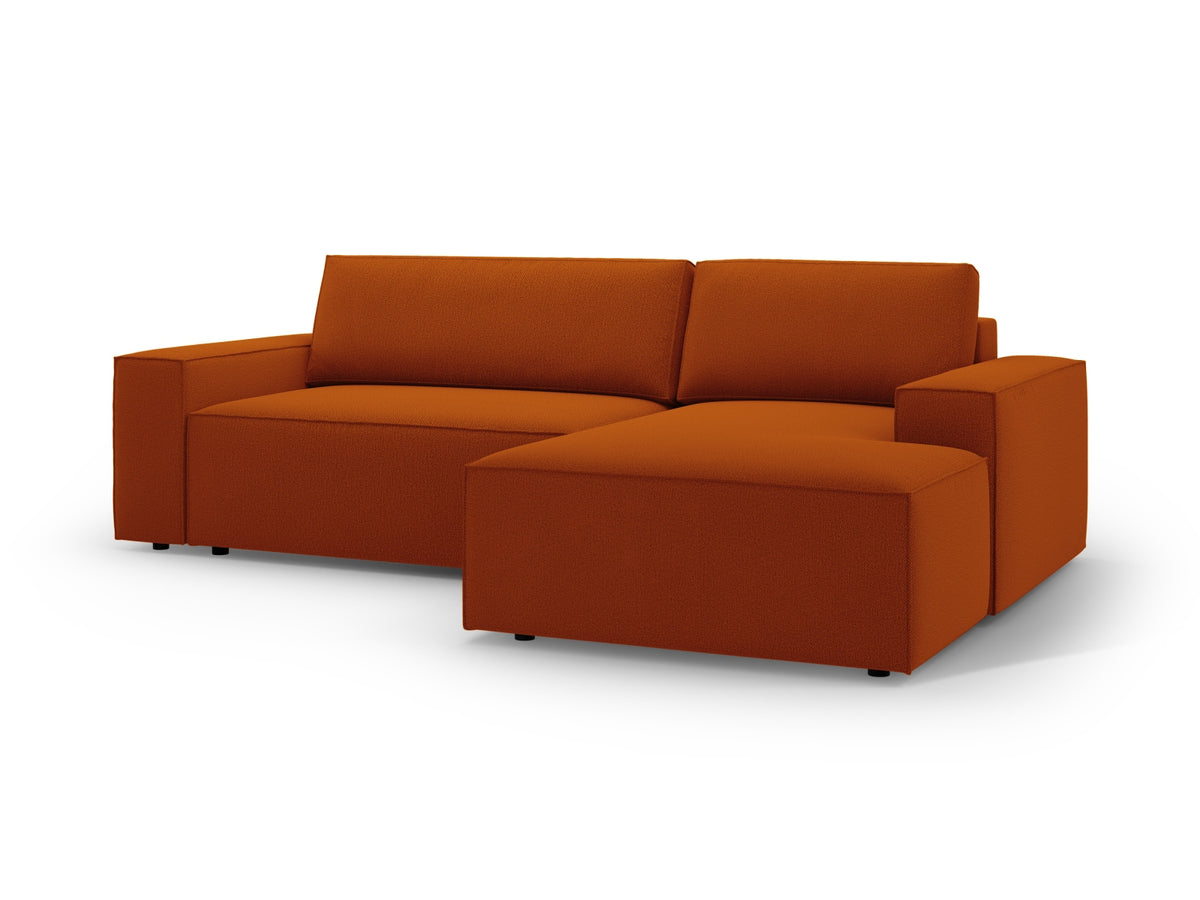 Jodie Ecksofa rechts mit Schlaffunktion und Stauraumbox 3 Sitzer in Terracotta-Megan präsentiert im Onlineshop von KAQTU Design AG. Bettsofa rechts ist von Micadoni