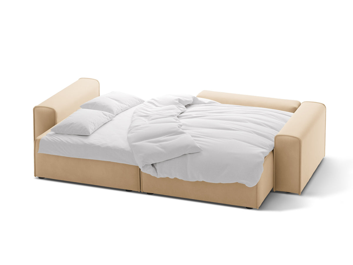 3-Sitzer Ecksofa rechts mit Schlaffunktion und Stauraum Victor in Nude-Paris präsentiert im Onlineshop von KAQTU Design AG. Bettsofa rechts ist von Micadoni