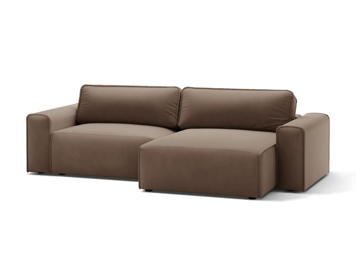 3-Sitzer Ecksofa Victor rechts mit Schlaffunktion und Stauraum in Chocolate-Paris präsentiert im Onlineshop von KAQTU Design AG. Bettsofa rechts ist von Micadoni