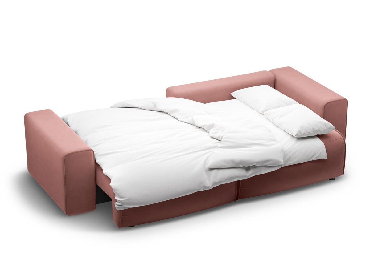 3-Sitzer Ecksofa Victor rechts mit Schlaffunktion und Stauraum in Pink-Paris präsentiert im Onlineshop von KAQTU Design AG. Bettsofa rechts ist von Micadoni