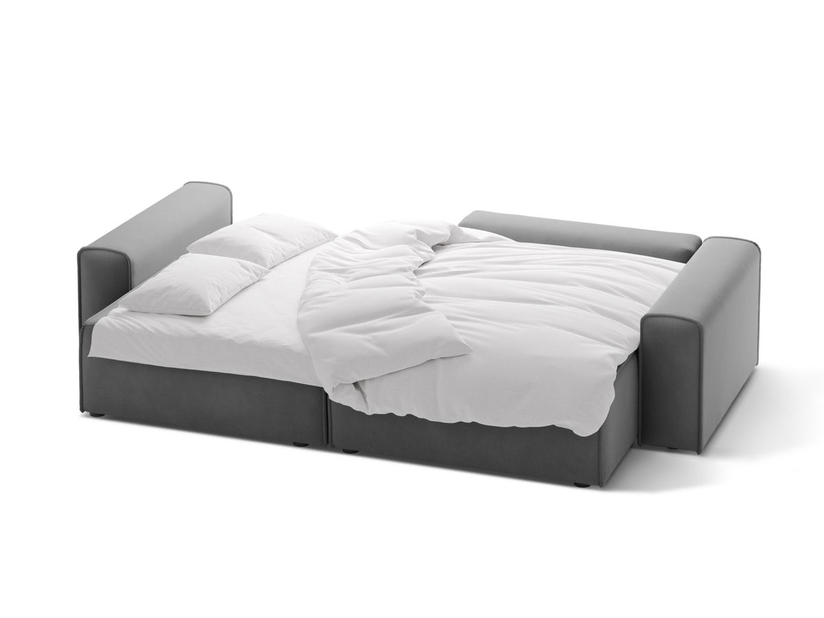 3-Sitzer Ecksofa Victor rechts mit Schlaffunktion und Stauraum in Grey-Paris präsentiert im Onlineshop von KAQTU Design AG. Bettsofa rechts ist von Micadoni