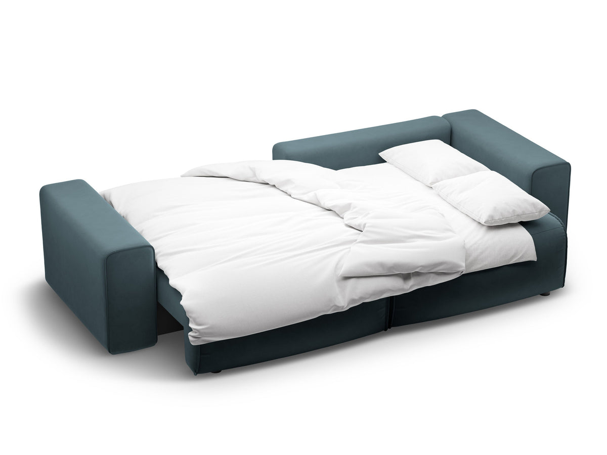 3-Sitzer Ecksofa Victor rechts mit Schlaffunktion und Stauraum in Blue-Paris präsentiert im Onlineshop von KAQTU Design AG. Bettsofa rechts ist von Micadoni
