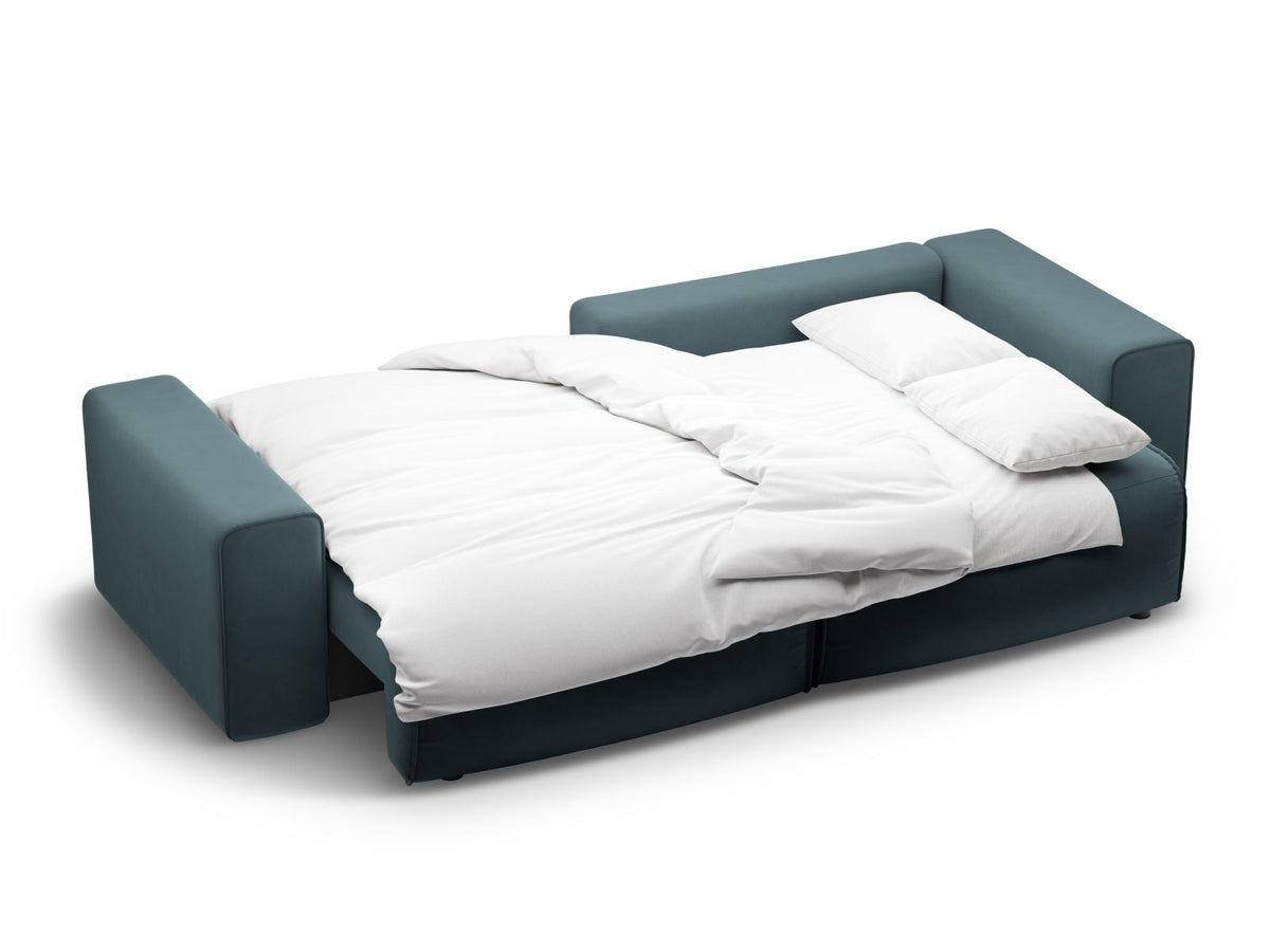 3-Sitzer Ecksofa Victor rechts mit Schlaffunktion und Stauraum in Blue-Paris präsentiert im Onlineshop von KAQTU Design AG. Bettsofa rechts ist von Micadoni