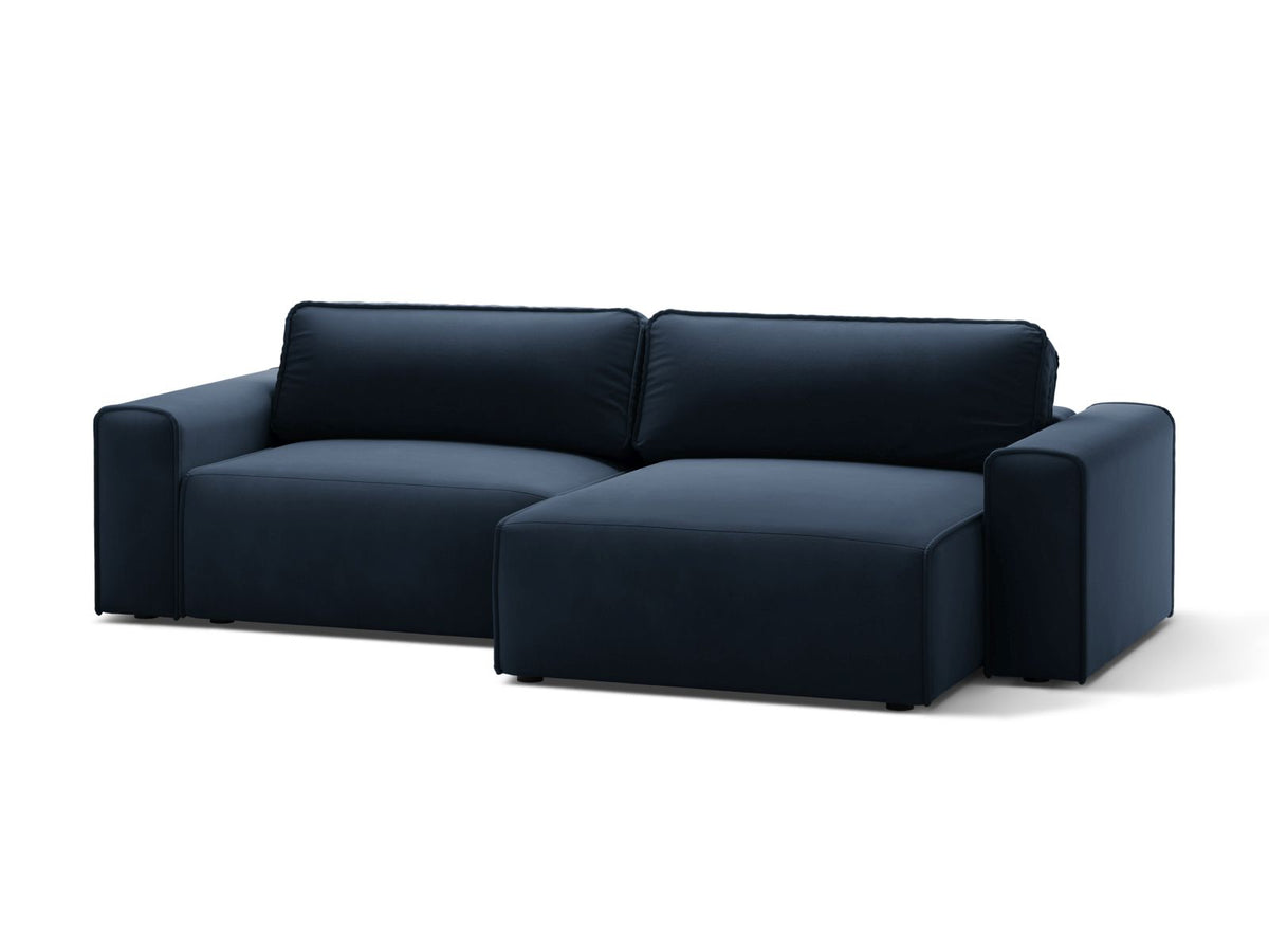 3-Sitzer Ecksofa Victor rechts mit Schlaffunktion und Stauraum in Dark Blue-Paris präsentiert im Onlineshop von KAQTU Design AG. Bettsofa rechts ist von Micadoni