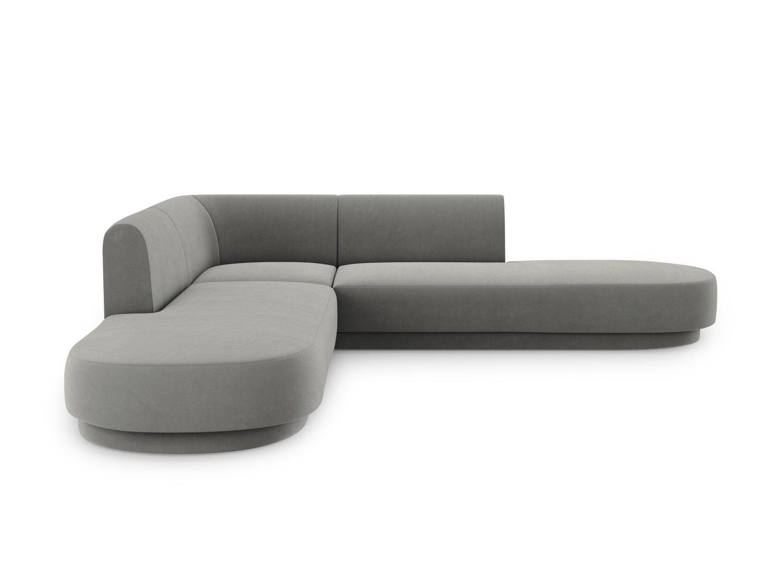 Miley Velour Symmetrical Ecksofa 5 Sitzer in Light Grey präsentiert im Onlineshop von KAQTU Design AG. Ecksofa ist von Micadoni