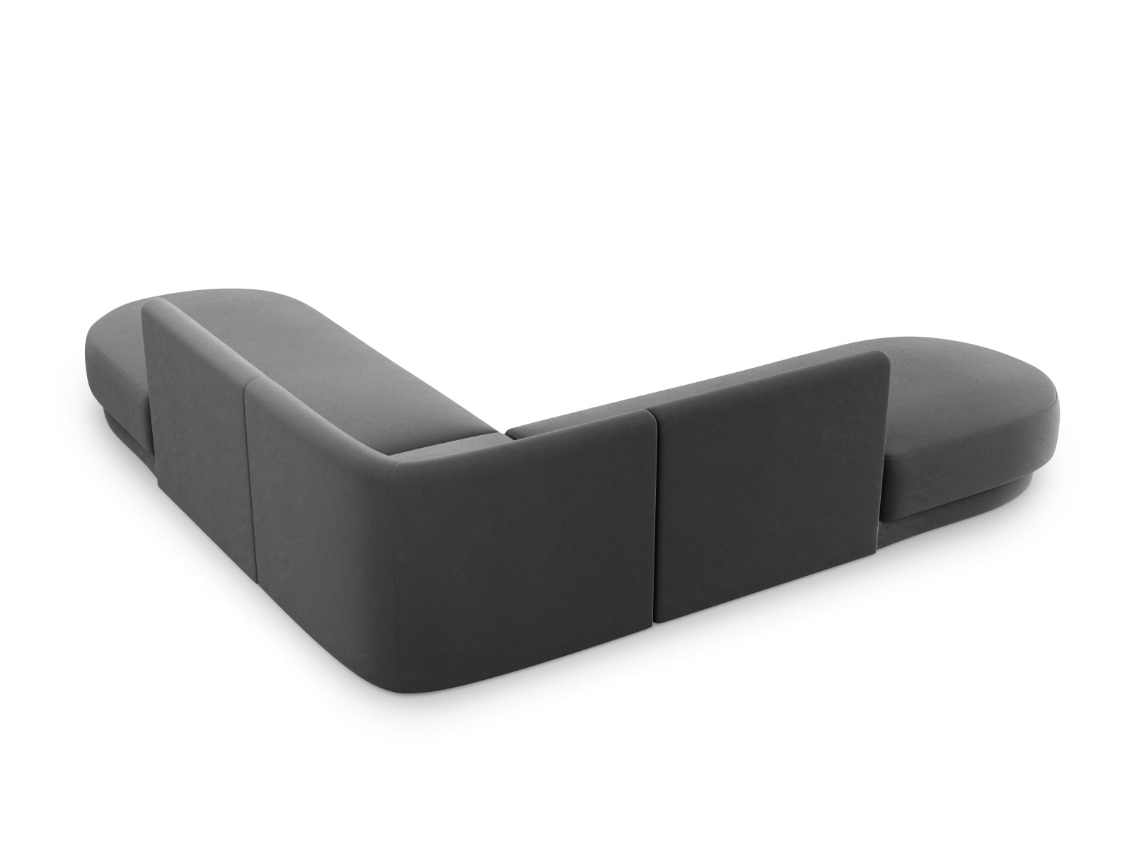 Miley Velour Symmetrical Ecksofa 5 Sitzer in Grey präsentiert im Onlineshop von KAQTU Design AG. Ecksofa ist von Micadoni