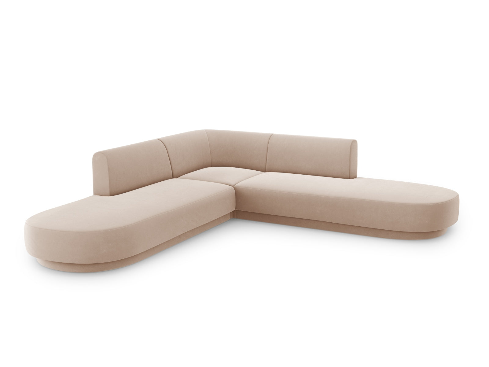 Miley Velour Symmetrical Ecksofa 5 Sitzer in Cappuccino präsentiert im Onlineshop von KAQTU Design AG. Ecksofa ist von Micadoni