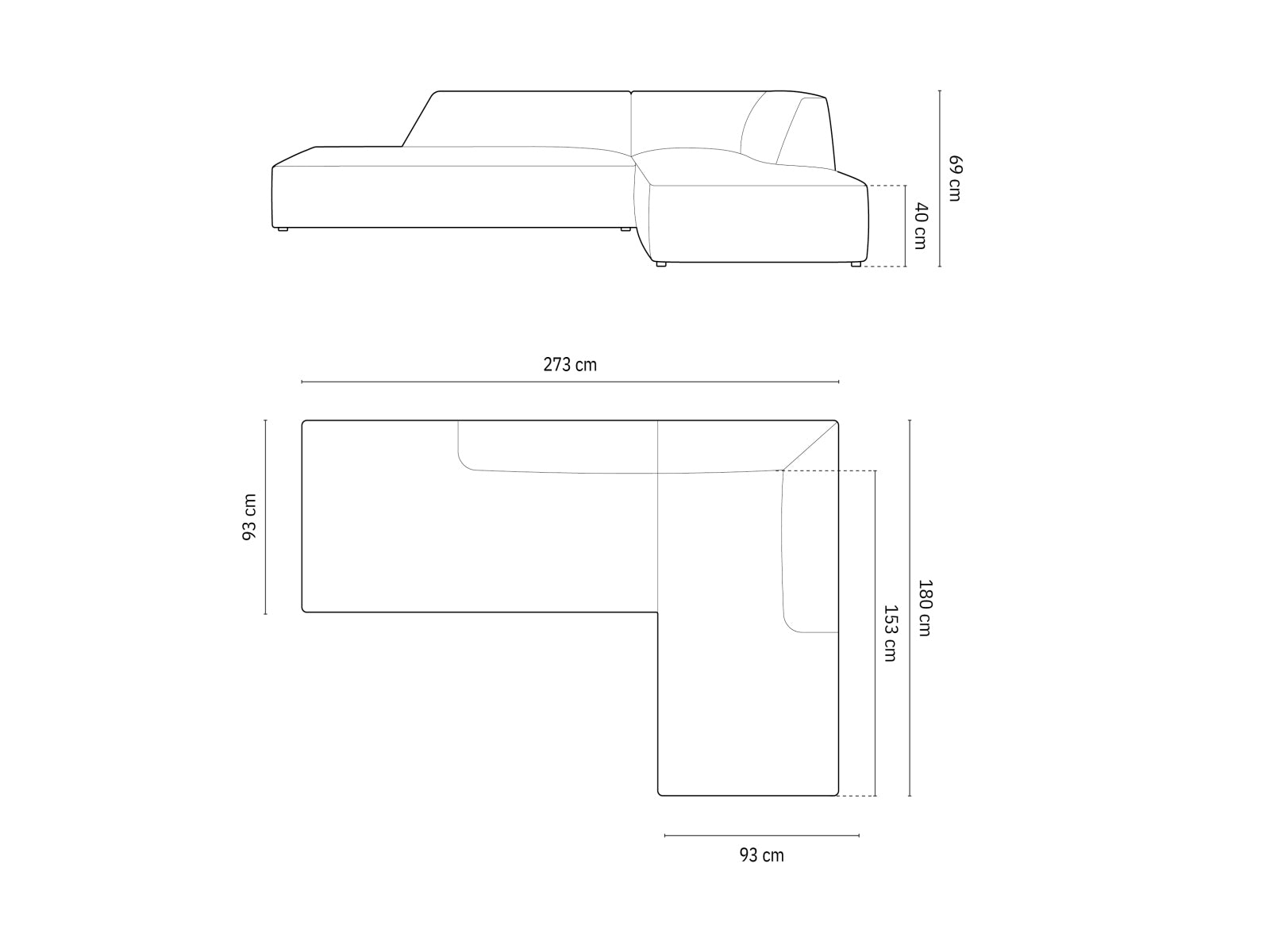 Ruby Modulares Ecksofa rechts 4 Sitzer in Green präsentiert im Onlineshop von KAQTU Design AG. Ecksofa rechts ist von Micadoni
