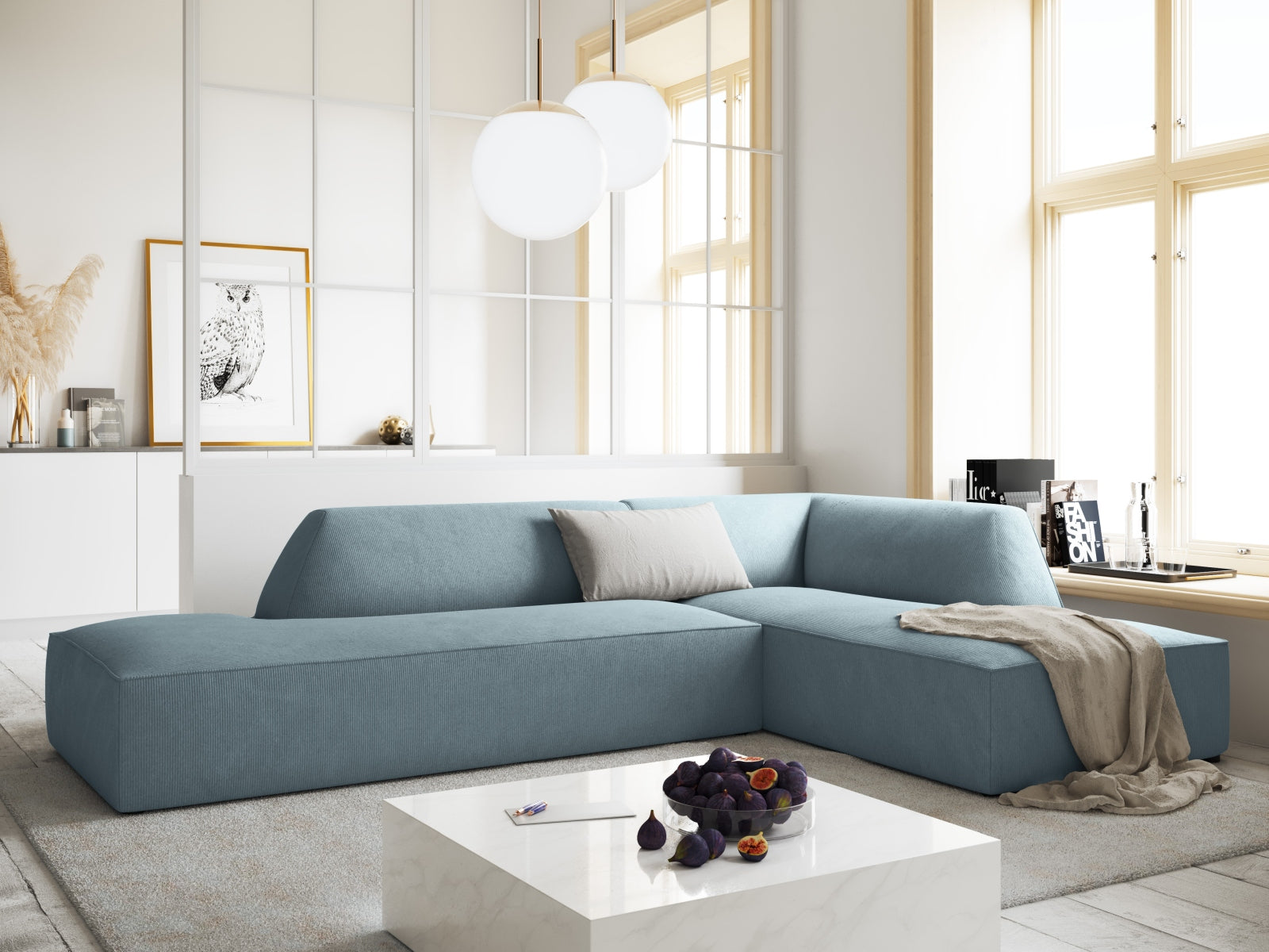 Ruby Modulares Ecksofa rechts 4 Sitzer in Light Blue präsentiert im Onlineshop von KAQTU Design AG. Ecksofa rechts ist von Micadoni