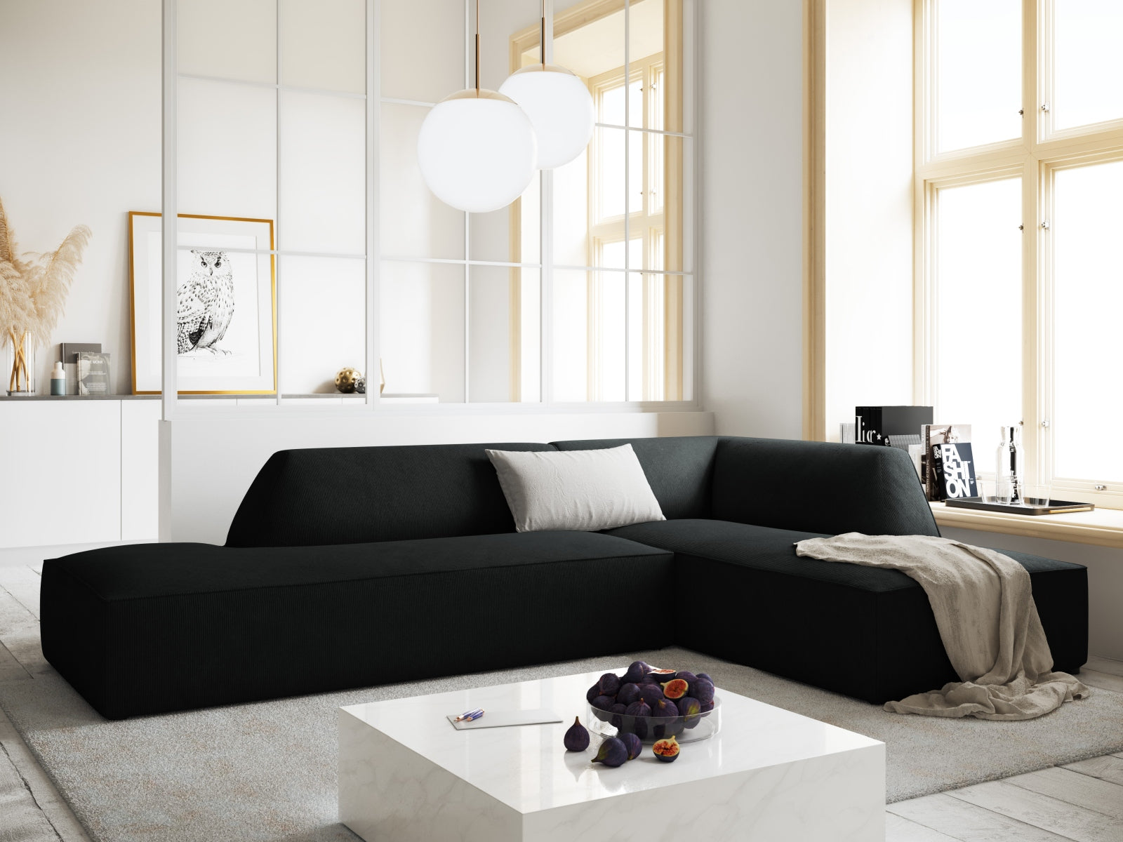Ruby Modulares Ecksofa rechts 4 Sitzer in Black präsentiert im Onlineshop von KAQTU Design AG. Ecksofa rechts ist von Micadoni