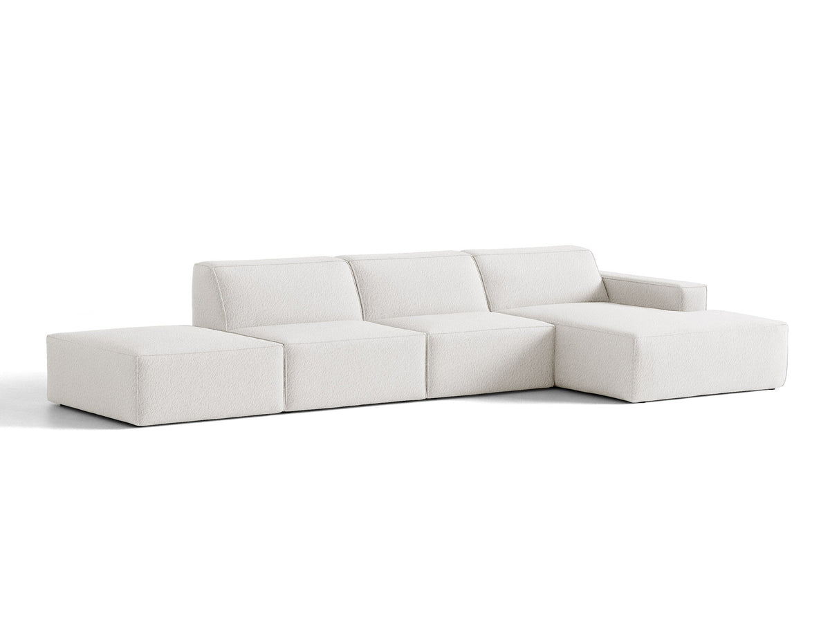 Modulares Ecksofa Jodie von Micadoni mit Stoffbezug, Holzrahmen und niedrigen schwarzen Beinen