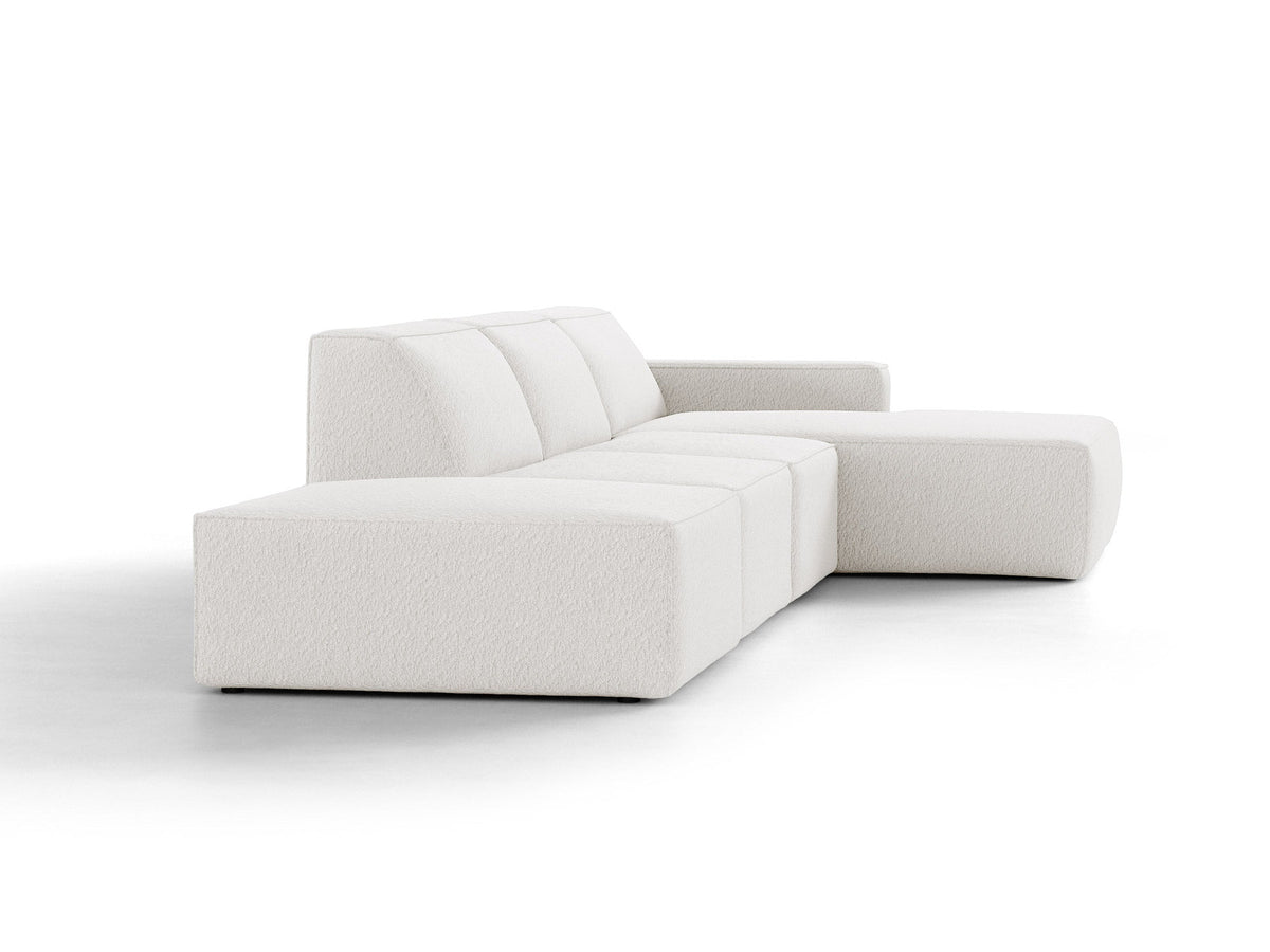 Modulares Ecksofa Jodie von Micadoni mit Stoffbezug, Holzrahmen und niedrigen schwarzen Beinen