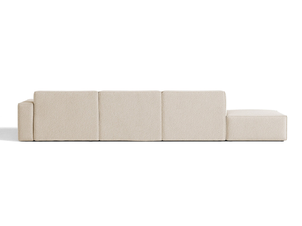 Modulares Ecksofa Jodie von Micadoni mit Stoffbezug, Holzrahmen und niedrigen schwarzen Beinen
