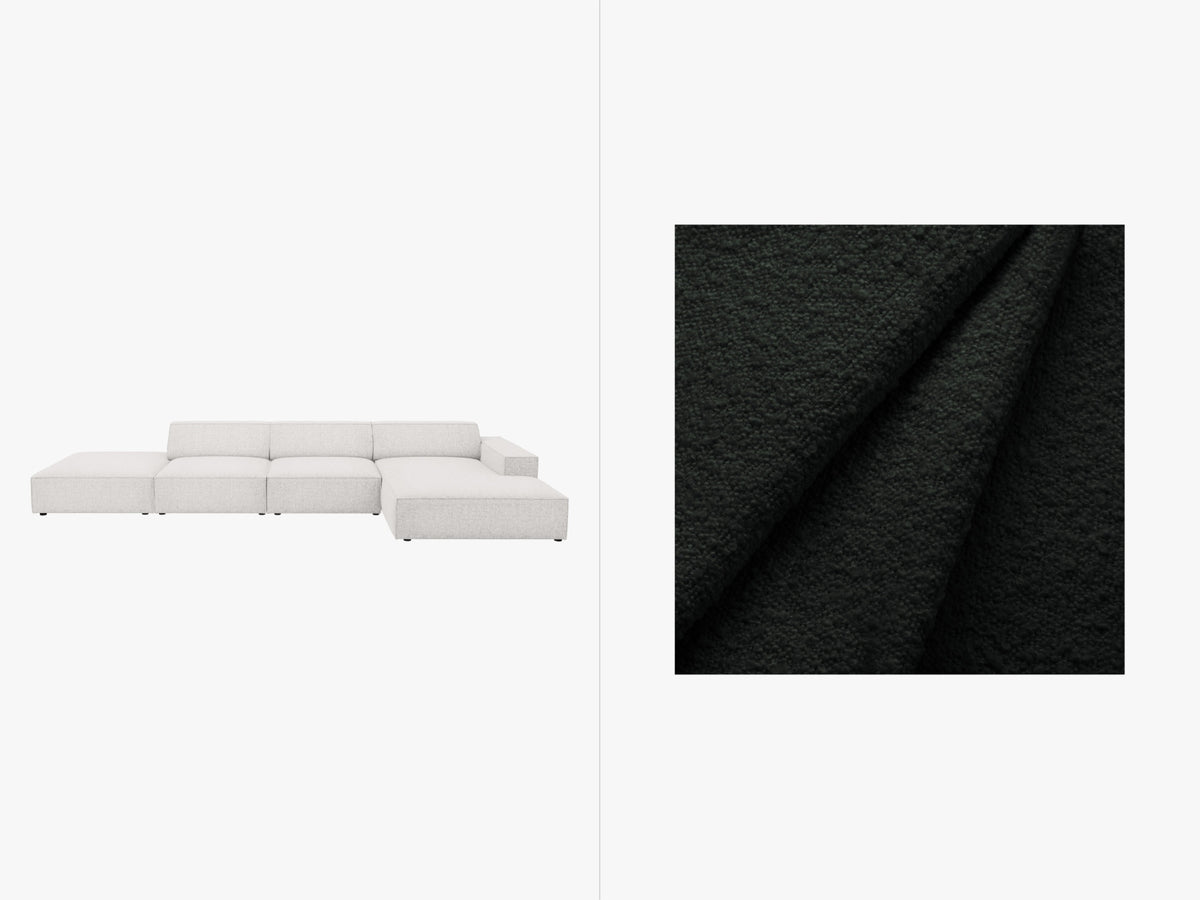 Jodie Boucle modulares Ecksofa rechts 5 Sitzer in Black-Baloo präsentiert im Onlineshop von KAQTU Design AG. L-Sofa rechts ist von Micadoni