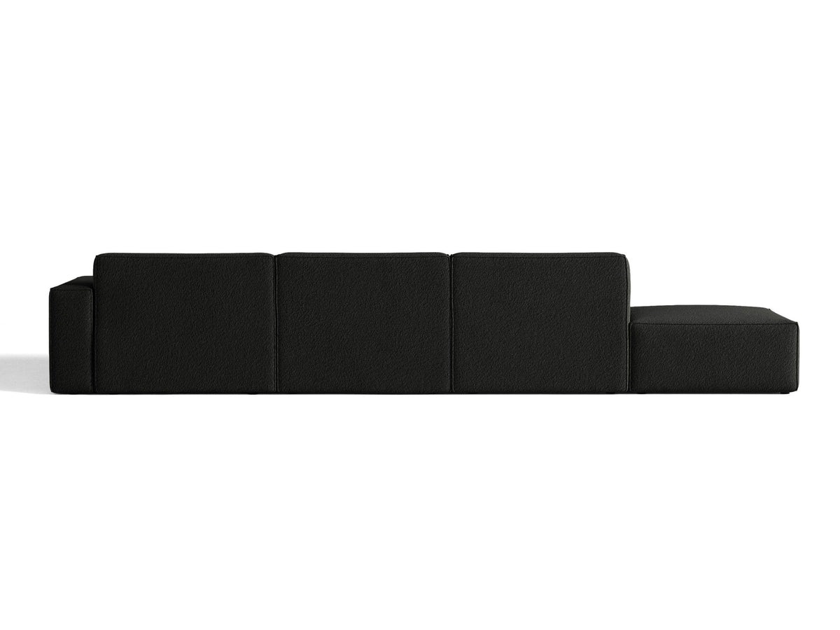 Modulares Ecksofa Jodie von Micadoni mit Stoffbezug, Holzrahmen und niedrigen schwarzen Beinen