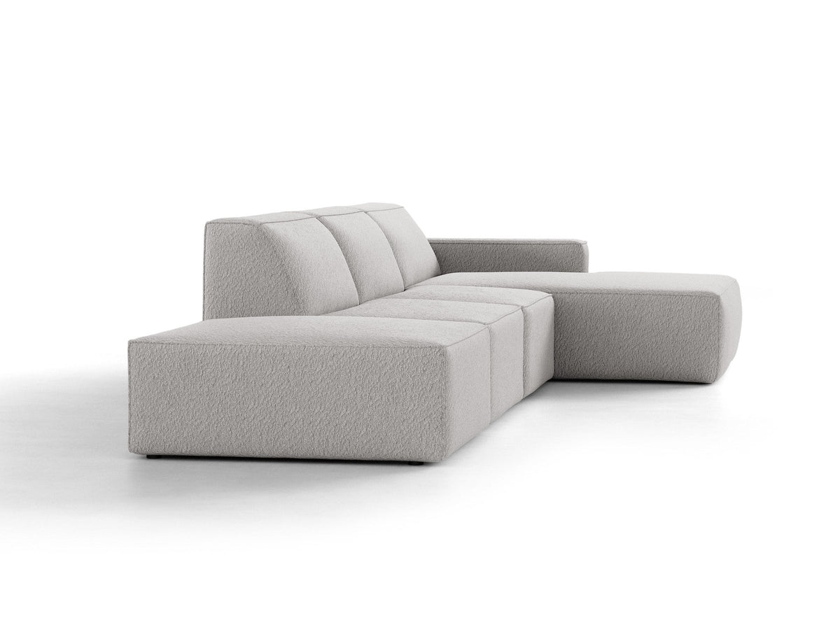 Modulares Ecksofa Jodie von Micadoni mit Stoffbezug, Holzrahmen und niedrigen schwarzen Beinen