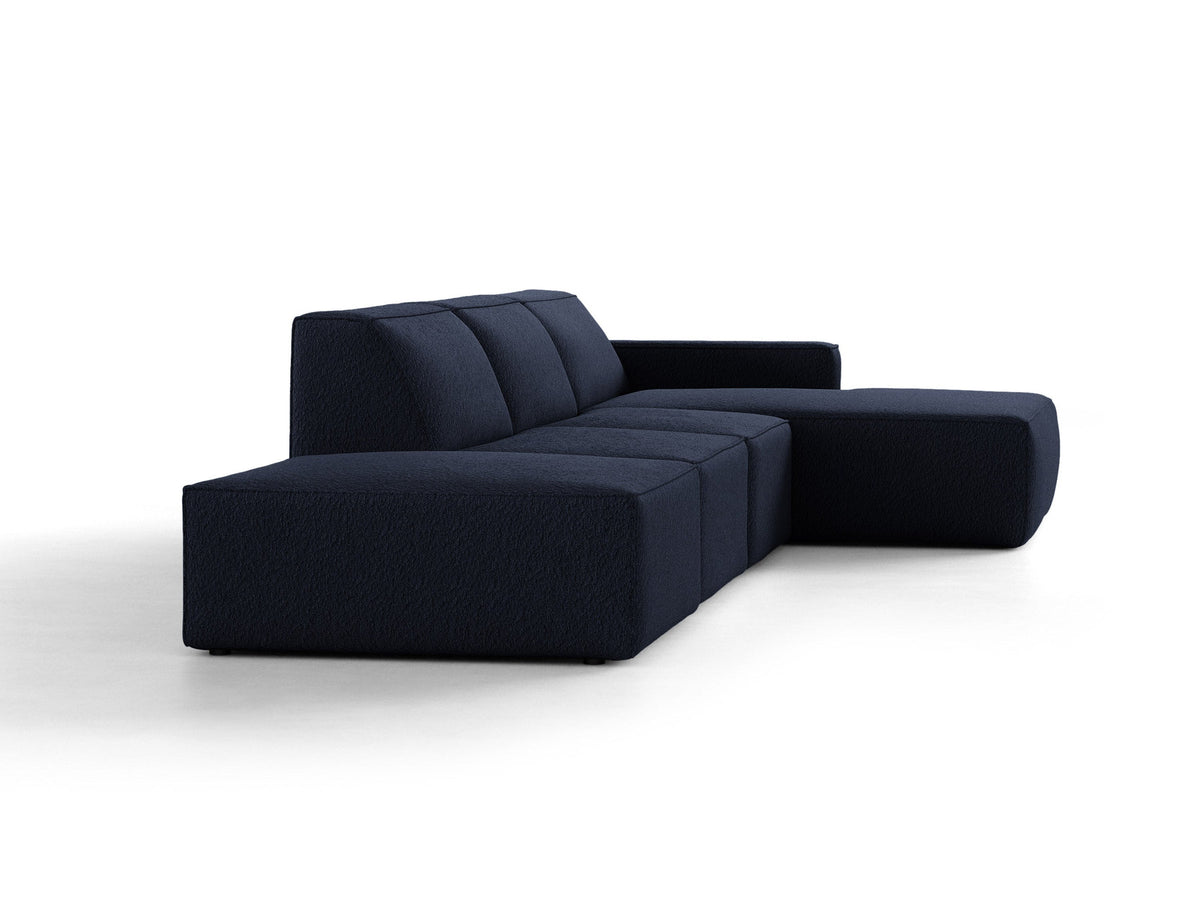 Modulares Ecksofa Jodie von Micadoni mit Stoffbezug, Holzrahmen und niedrigen schwarzen Beinen