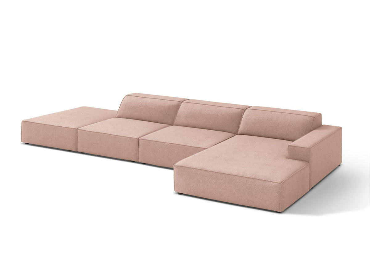 Jodie Boucle modulares Ecksofa rechts 5 Sitzer in Powder Pink-Baloo präsentiert im Onlineshop von KAQTU Design AG. Ecksofa rechts ist von Micadoni