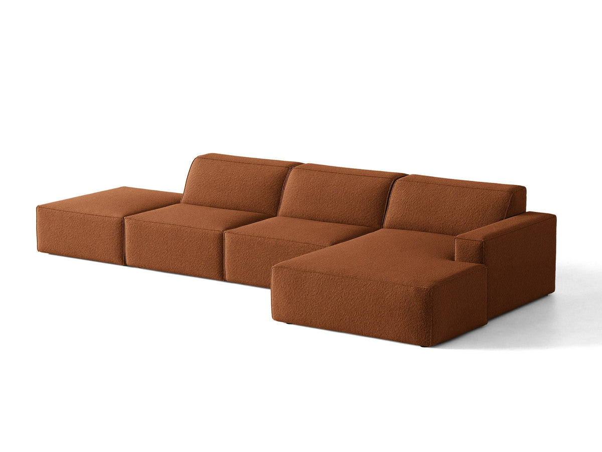 Modulares Ecksofa Jodie von Micadoni mit Stoffbezug, Holzrahmen und niedrigen schwarzen Beinen