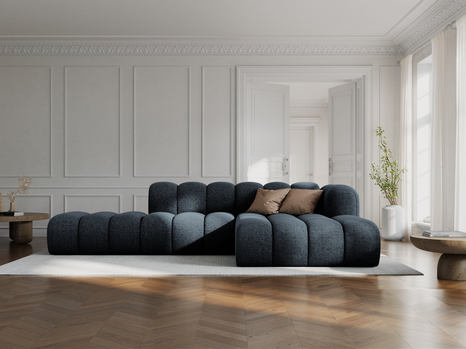 Lupine Modulares Ecksofa open rechts 5 Sitzer in Royal Blue präsentiert im Onlineshop von KAQTU Design AG. L-Sofa rechts ist von Micadoni