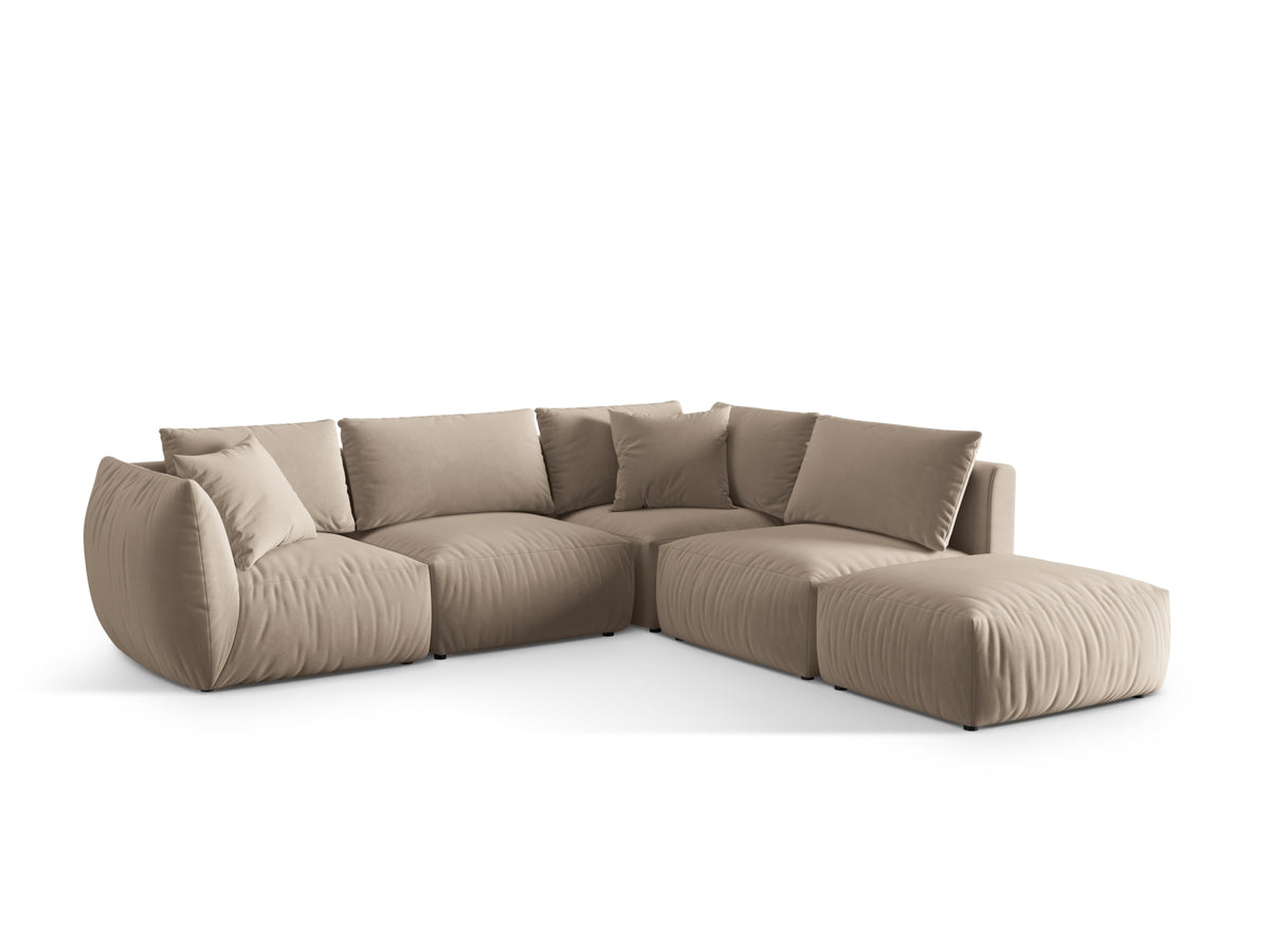 Chris Velour Modular Ecksofa rechts 4 Sitzer in Ecru-Casino präsentiert im Onlineshop von KAQTU Design AG. Ecksofa rechts ist von Micadoni