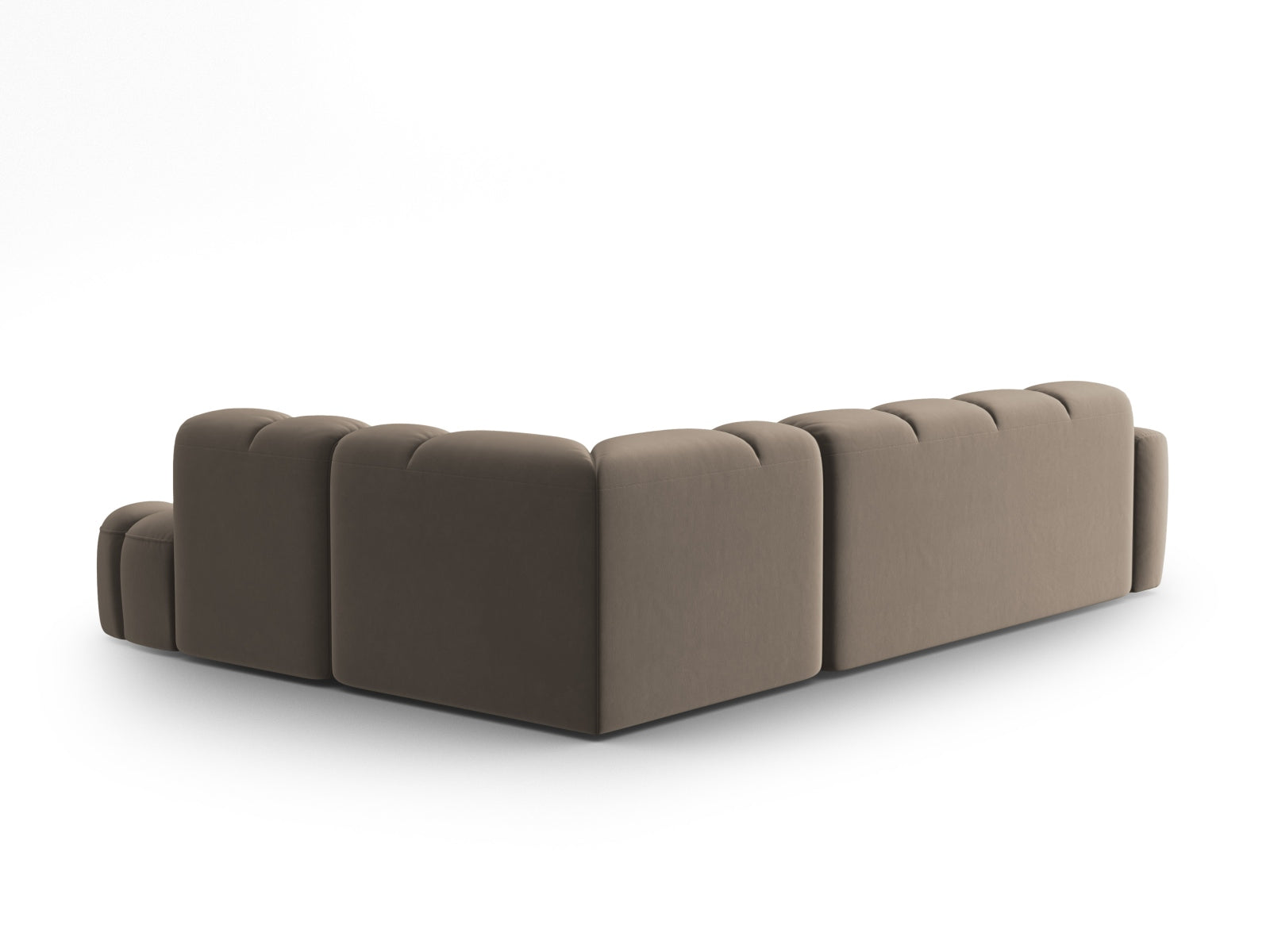 Lisa Velour Ecksofa rechts 5 Sitzer in Light Brown präsentiert im Onlineshop von KAQTU Design AG. Ecksofa rechts ist von Micadoni