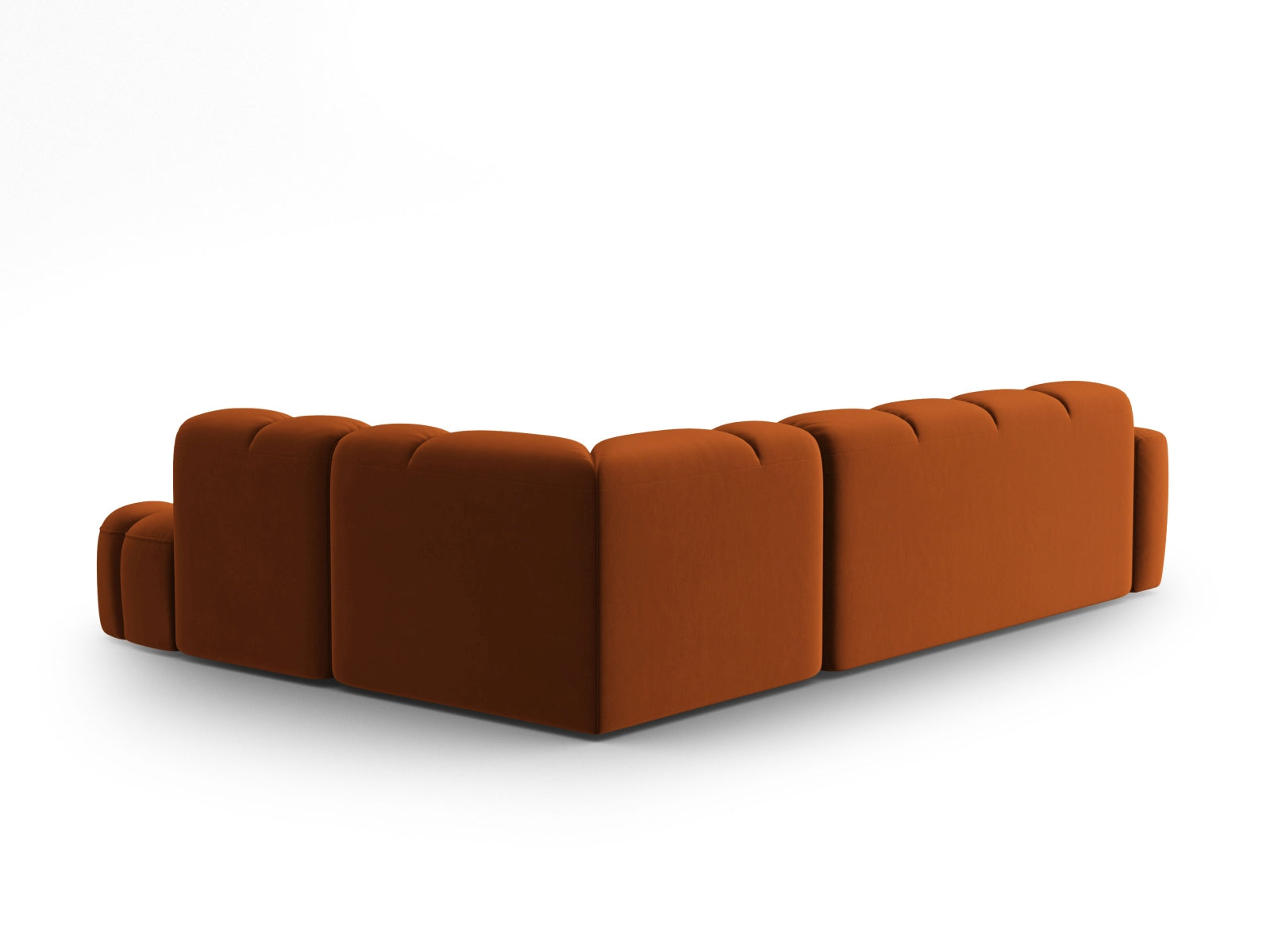 Lisa Velour Ecksofa rechts 5 Sitzer in Terracotta präsentiert im Onlineshop von KAQTU Design AG. Ecksofa rechts ist von Micadoni