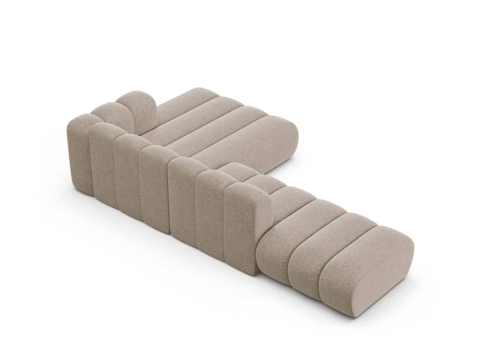 Elegantes 5-Sitzer Ecksofa Lupine Modular Open rechts in hochwertigem Dunkelbeige, ideal für gemütliche und moderne Wohnräume.